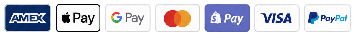Accepted payment methods: American Express, Apple Pay, Google Pay, Mastercard, Shop Pay, Visa, and PayPal